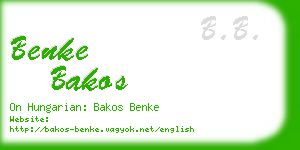 benke bakos business card